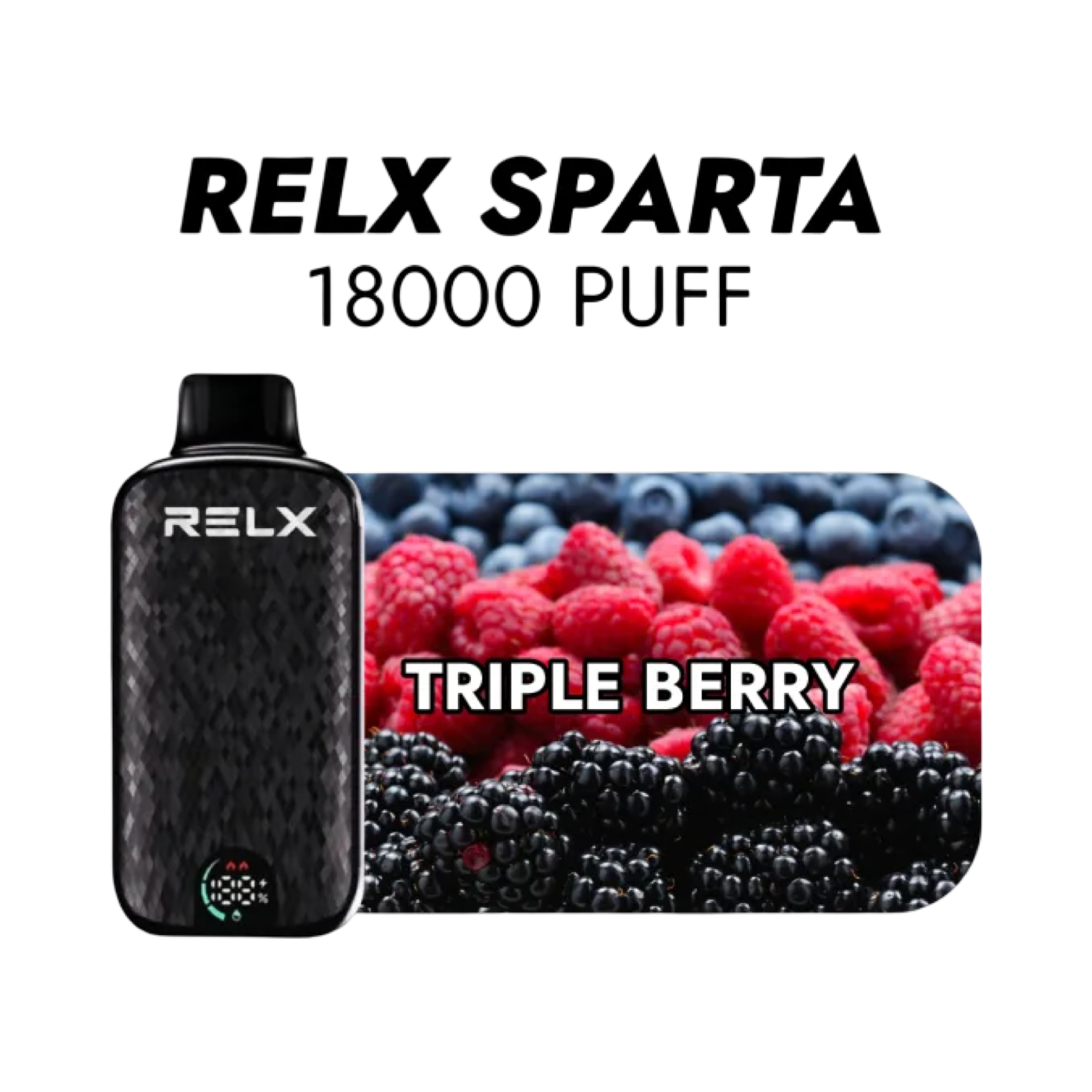 RELX Sparta 18000+ Puff Disposal Vape – Triple Berry