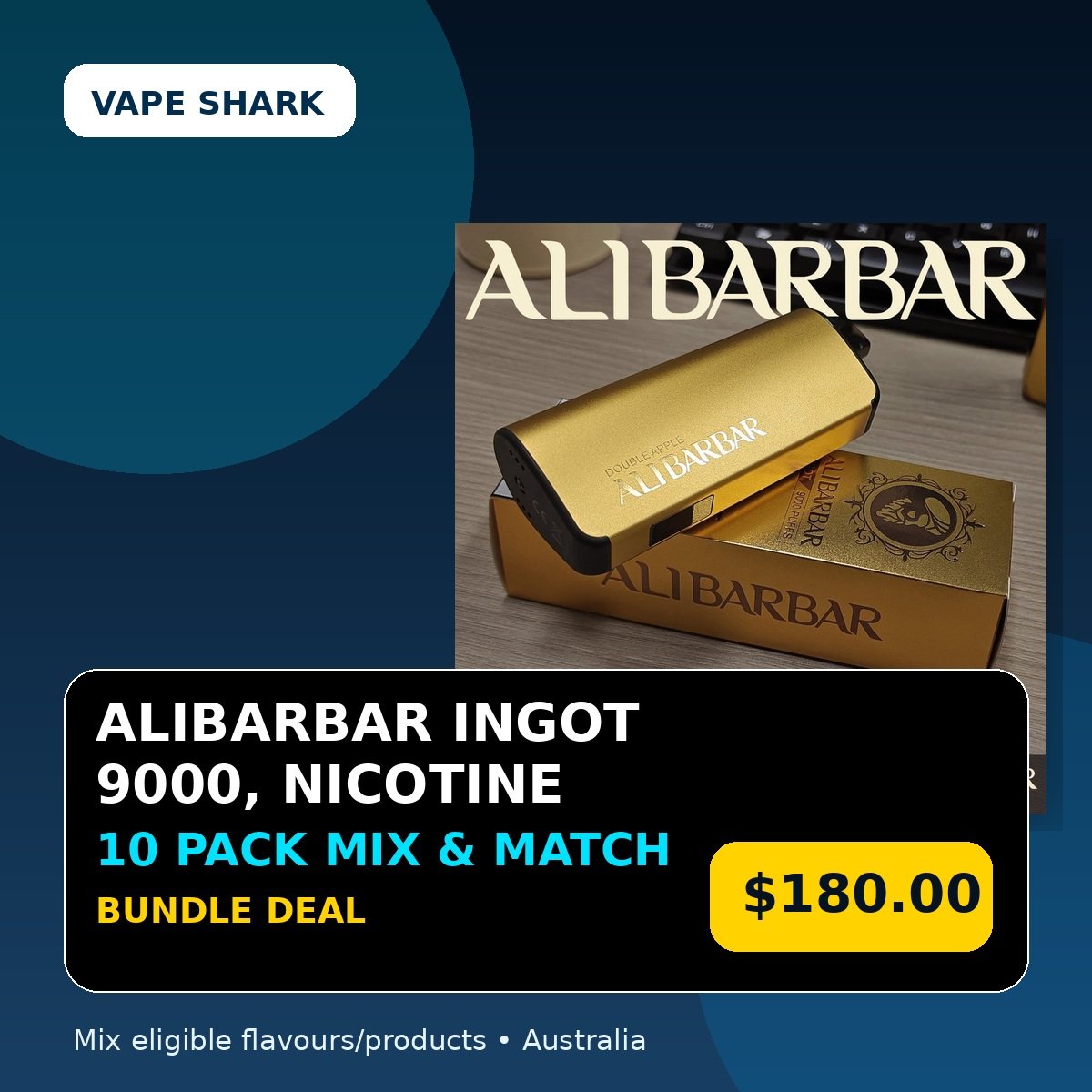 Alibarbar Ingot 9000, Nicotine Pouches Mix & Match 10 Pack Bundle
